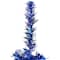 7ft. Pre-Lit Blue Artificial Tinsel Christmas Tree, Clear Lights